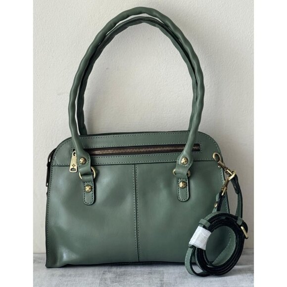PATRICIA NASH LEATHER CALVI SATCHEL CROSSBODY Sage Green - Picture 1 of 16